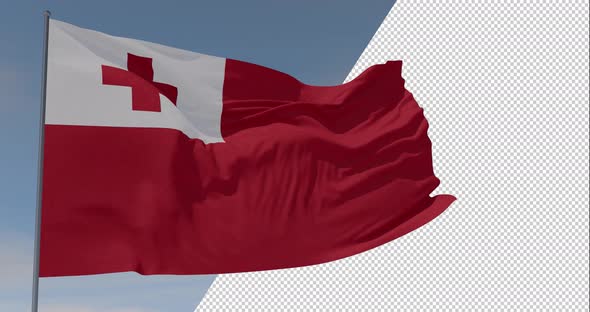 flag Tonga patriotism national freedom, seamless loop, alpha channel