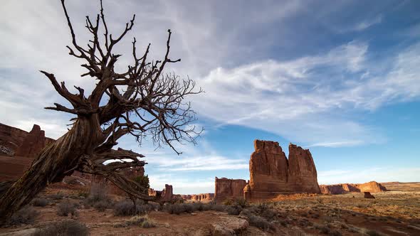 Time-lapse in Arches National Park viewing The Organ
