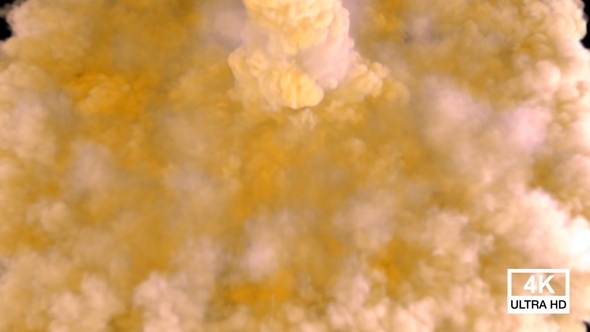 Yellow Color Smoke Streaming And Spreading 4K