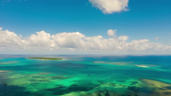 Timelapse: Blue Sea and Tropical Island, Seascape, Philippines