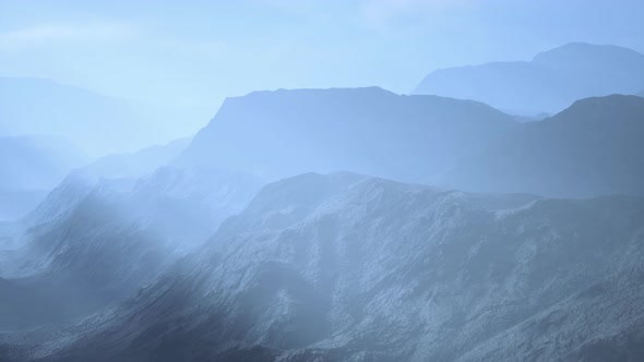 Landscape Panoramic View Desert with Rocky Mountains