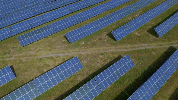 Aerial Video Of Solar Panels  Solar Power Plant