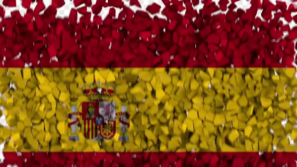 Spain Flag Breaking Rocks Transition