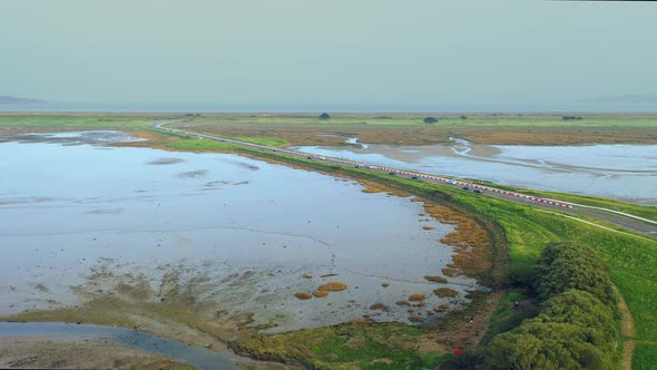 Scenic aerial view over North Bull Island