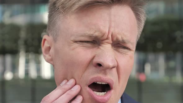 Toothache Businessman with Tooth Infection