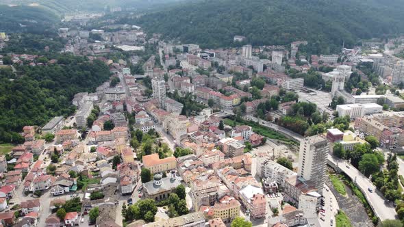 Aerial View of a Gabrovo a City in Central Northern Bulgaria