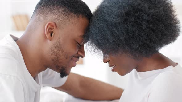 Afro American Married Couple in Love Ethnic Black Newlyweds Spouses Boyfriend and Girlfriend