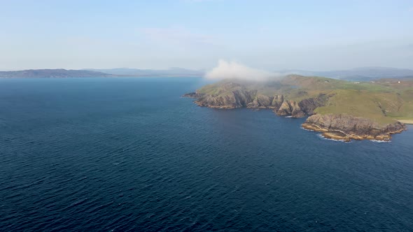 Aerial View of Dunmore Head with Portnoo and Inishkeel Island in County Donegal - Ireland