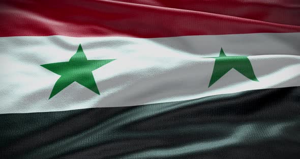 Syria waving flag animation loop 4K