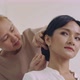 Professional Hairdresser Working With Asian Bride On Wedding Day. - VideoHive Item for Sale