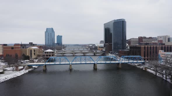 Aerial footage of Grand Rapids