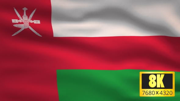 8K Oman Windy Flag Background