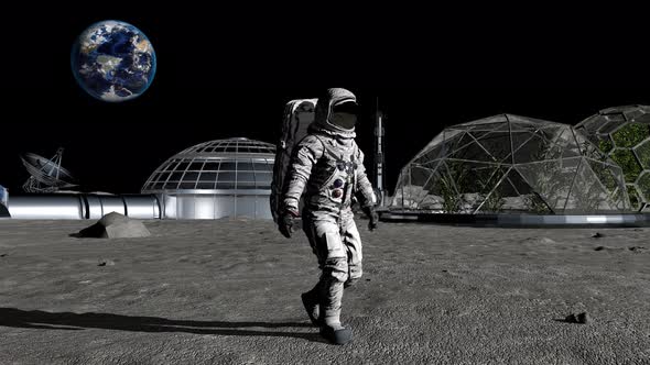 Astronaut Walking On The Moon alt