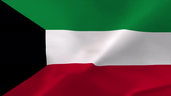 Kuwait Waving Flag Animation 4K Moving Wallpaper Background