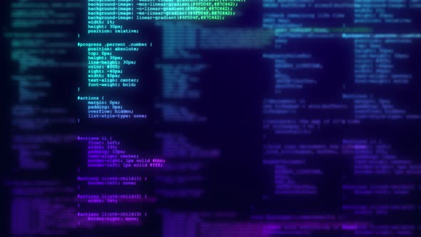  Programming code running over computer screen terminal, hacking