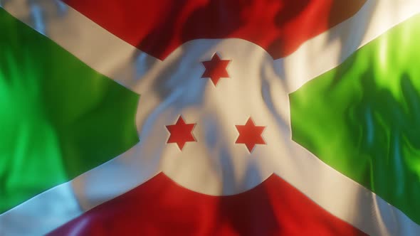 Burundi Flag with Edge Bump
