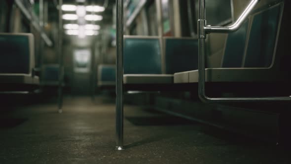 Subway Car in USA Empty Because of the Coronavirus Covid-19 Epidemic