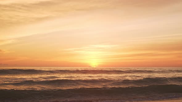 Beautiful Colorful Sky Above Ocean At Sunset .