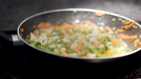 Mixed vegetables on a pan