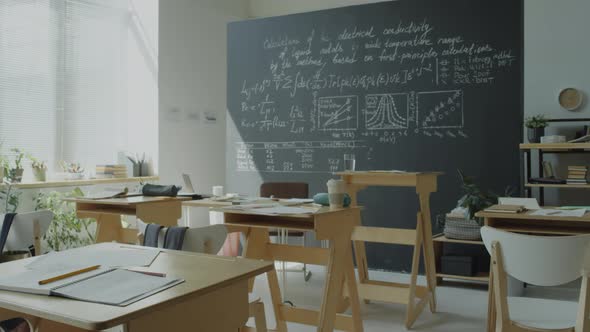 Interior of College Classroom