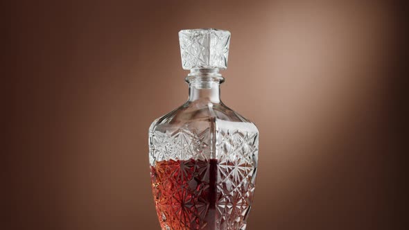 Brandy or Whiskey in Decanter Closeup