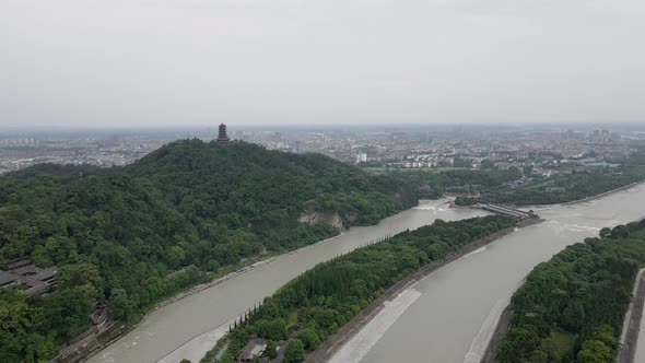 Dujiangyan scenic spot, Aerial