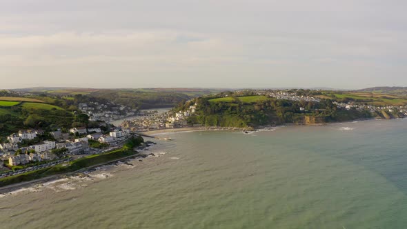 The Coastal Town of Looe in Cornwall UK Seen From The Air in the Summer