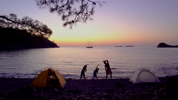 Sports Family on the Beach