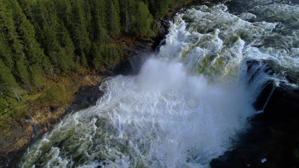 Ristafallet Waterfall in the Western Part of Jamtland