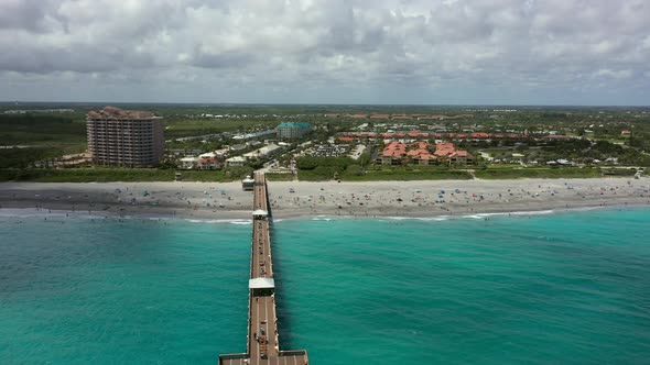 Aerial Flyover Juno Beach Pier