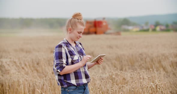 Portrait of Female Farmer with Digital Tablet at Farm