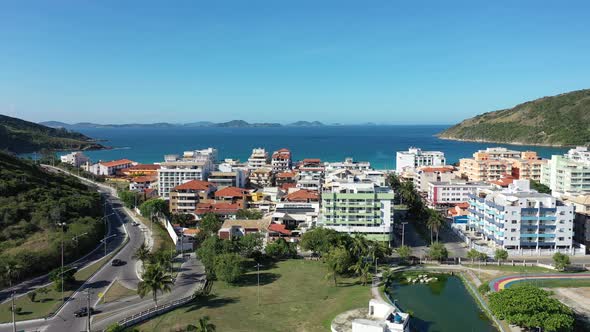 Stunning caribbean water of Coast city of Lakes Region of Rio de Janeiro Brazil