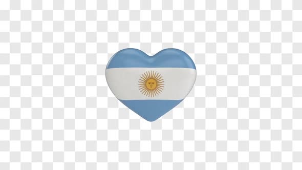 Argentina Flag on a Rotating 3D Heart