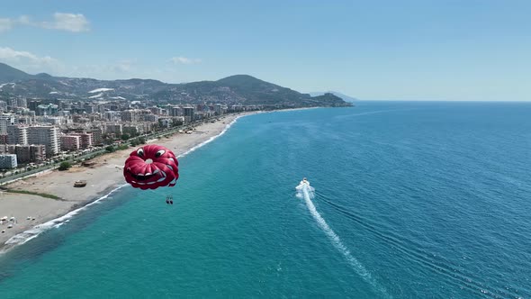 Parasailing Aerial View 4 K Turkey Alanya