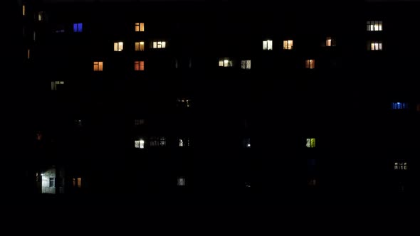 Time Lapse of a Night House in Which the Light is Turned on and Off