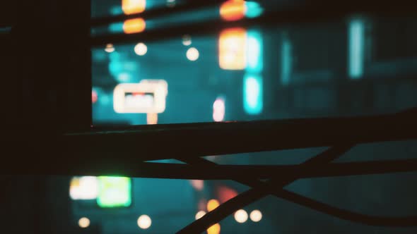 Bokeh Lights on Night Street in Asia