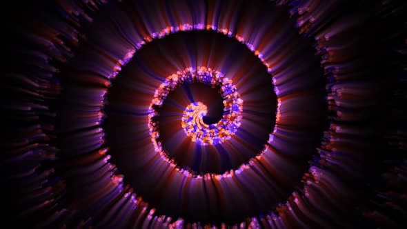 Abstract Spiral Colorful Moving Particles V14