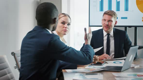 Making a deal between business leaders at a business meeting in the office