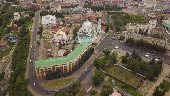 Kursk Aerial Footage#3. Fly Around Znamensky Cathedral.