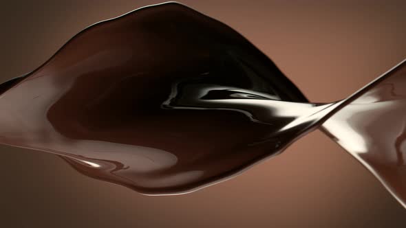 Super Slow Motion Shot of Twisting Chocolate Splash on Brown Gradient Background at 1000 Fps