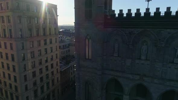 Aerial of Notre-Dame Basilica, Montreal