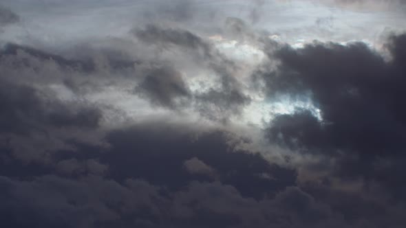 Clouds moving across sky close up