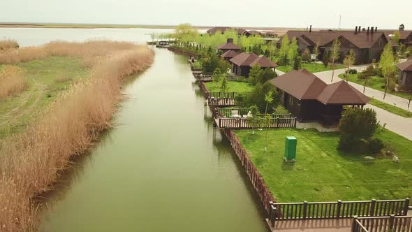 Country Club or Village on the Shore of an Artificial Reservoir