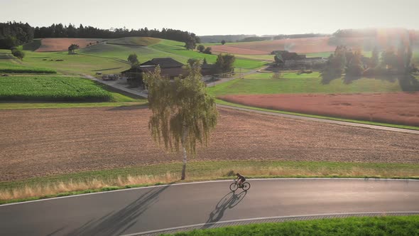 Woman riding on road bike