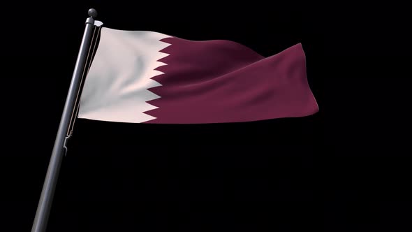 Qatar Flag With Alpha Channel  4K