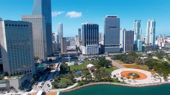 Downtown Miami Aerial View From Drone Florida