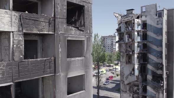 Consequences of the War in Ukraine  Ruined Multistorey House