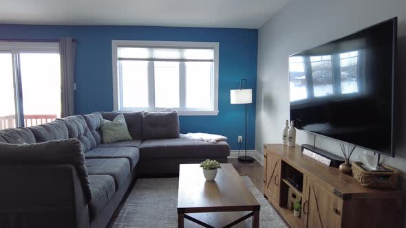 real estate nice bright tv room smooth gimbal look