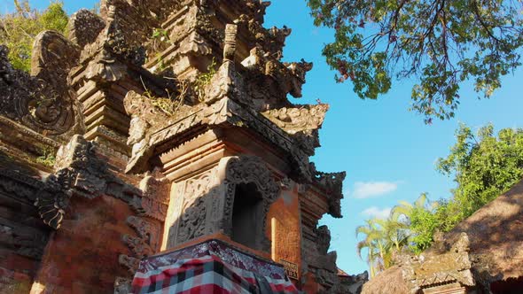 Steadicam Shot of the Holly Gates Inside of the Puri Saren Royal Palace in Ubud Village on the Bali