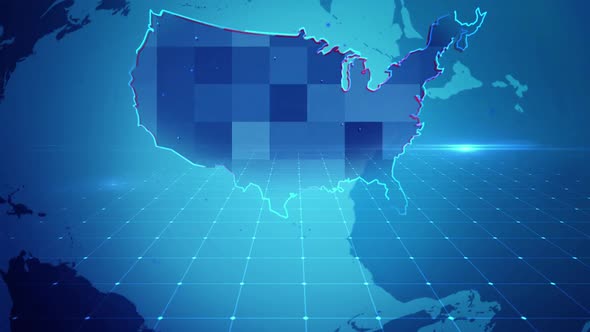 America Map Futuristic Business News Background